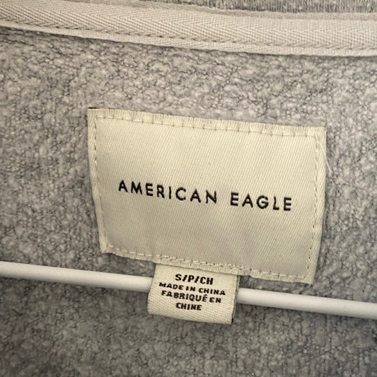 American Eagle Light Gray Fleece Jacket SMALL