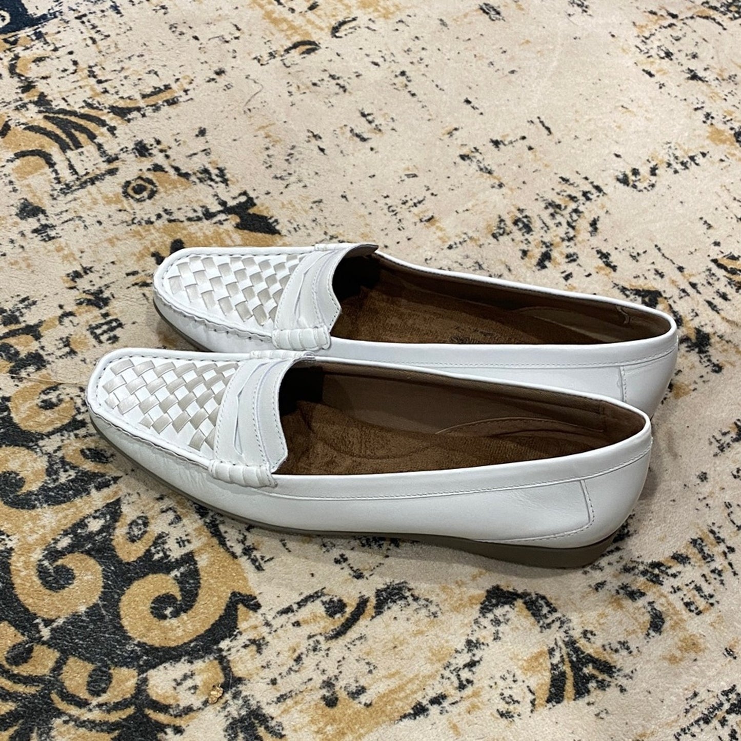 Walking Cradles White Woven Flats