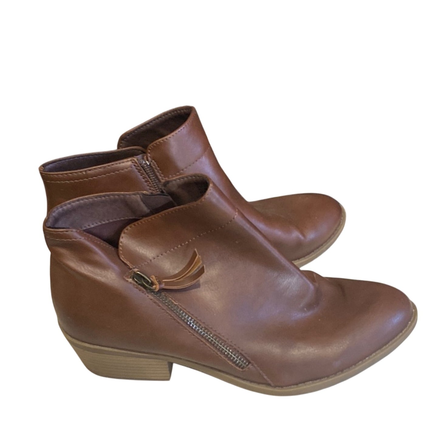 Arizona Jean Company Brown Ankle Boots with Smooth Leather Finish 9.5