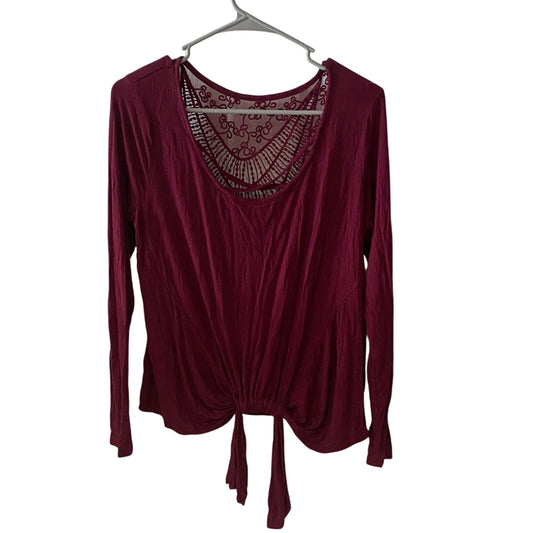 No Boundaries Maroon Long Sleeve Blouse XL