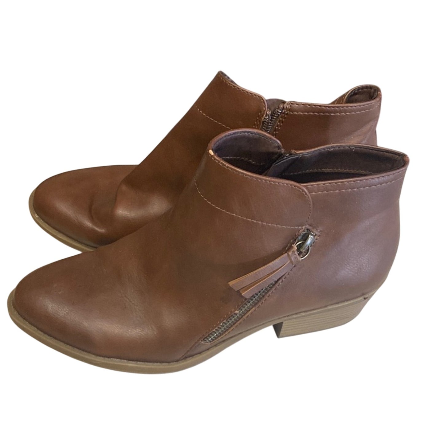 Arizona Jean Company Brown Ankle Boots with Smooth Leather Finish 9.5
