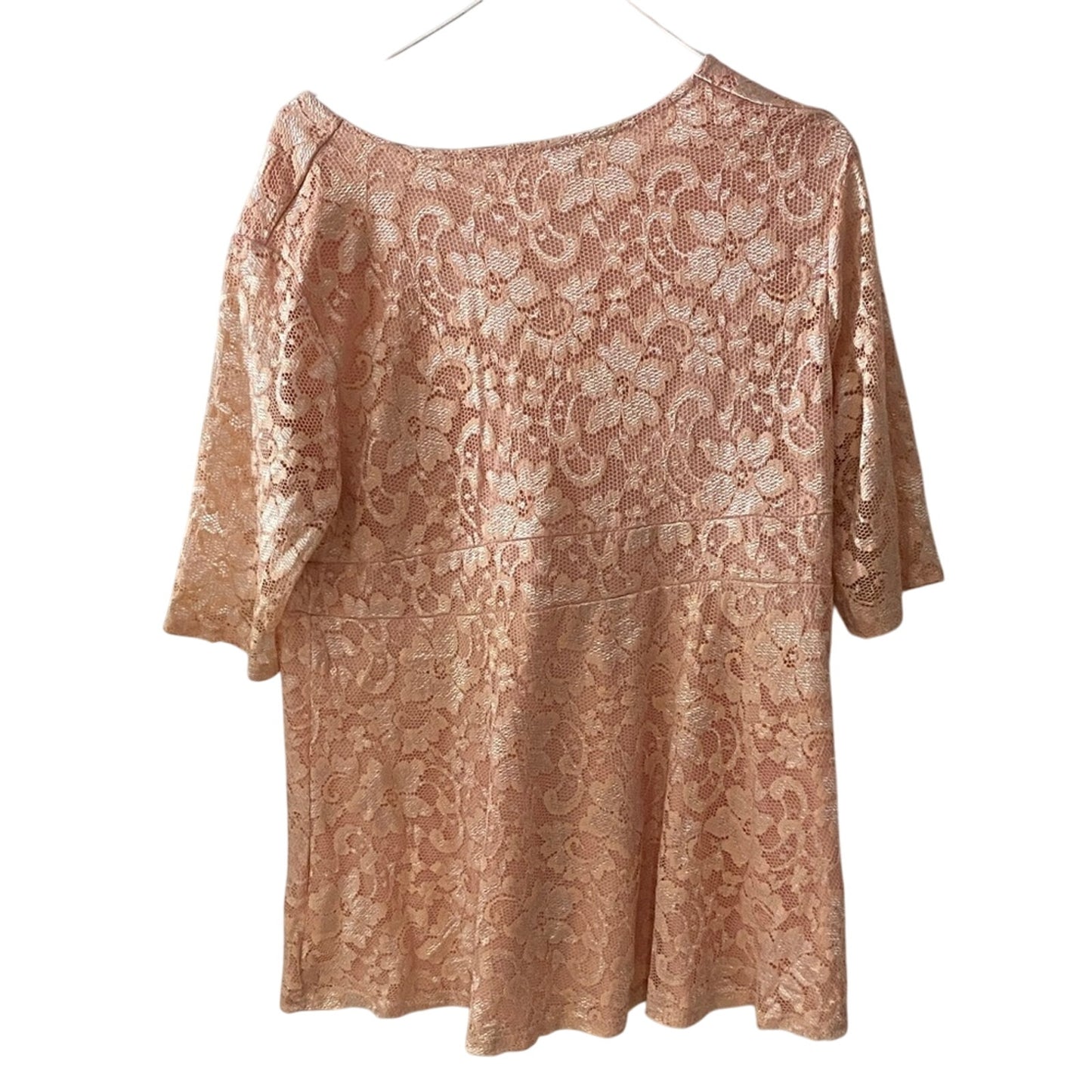 Rosegal Lace V-Neck Blouse - Soft Pink 1X
