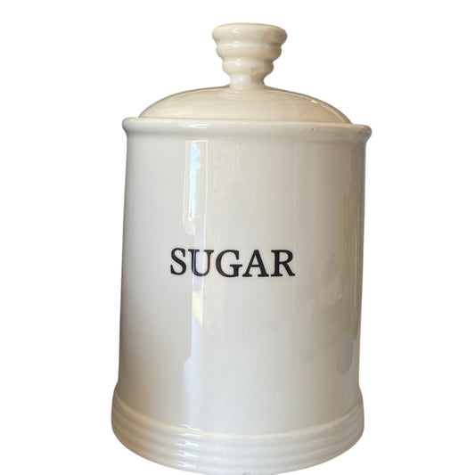 White Ceramic Sugar Canister