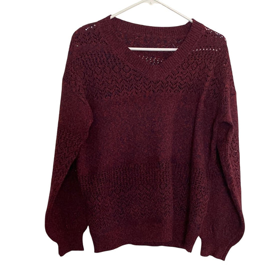 Red V-Neck Knit Sweater
