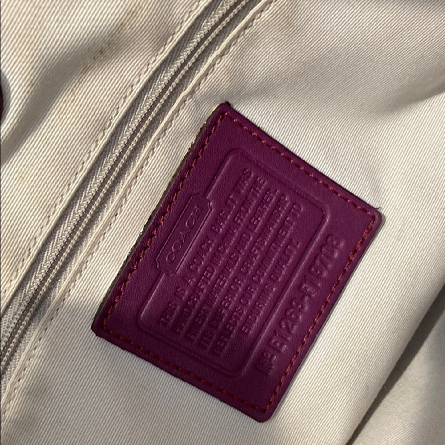 Coach Purple Shoulder Bag with Slouchy Silhouette