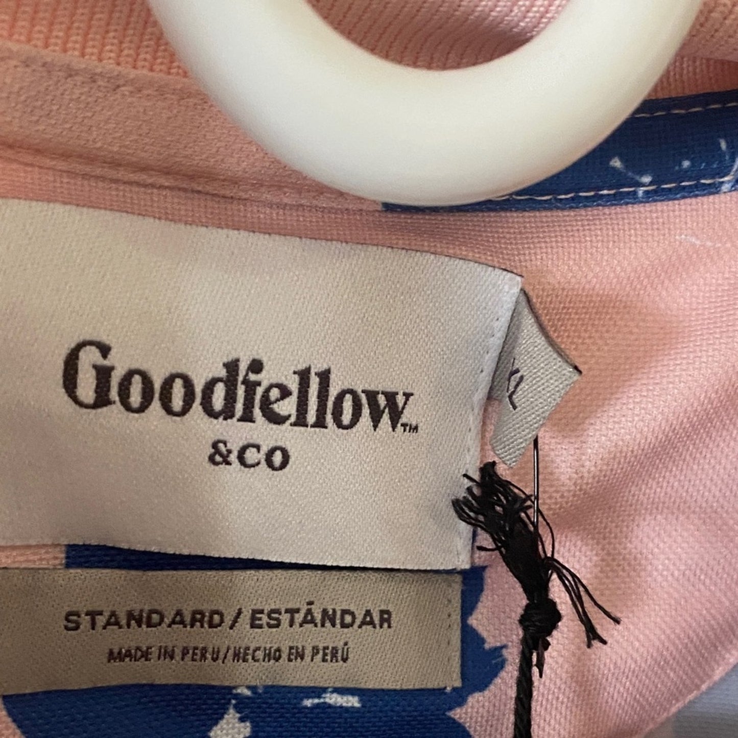 Goodfellow & Co Pink and Blue Floral Polo Shirt XL