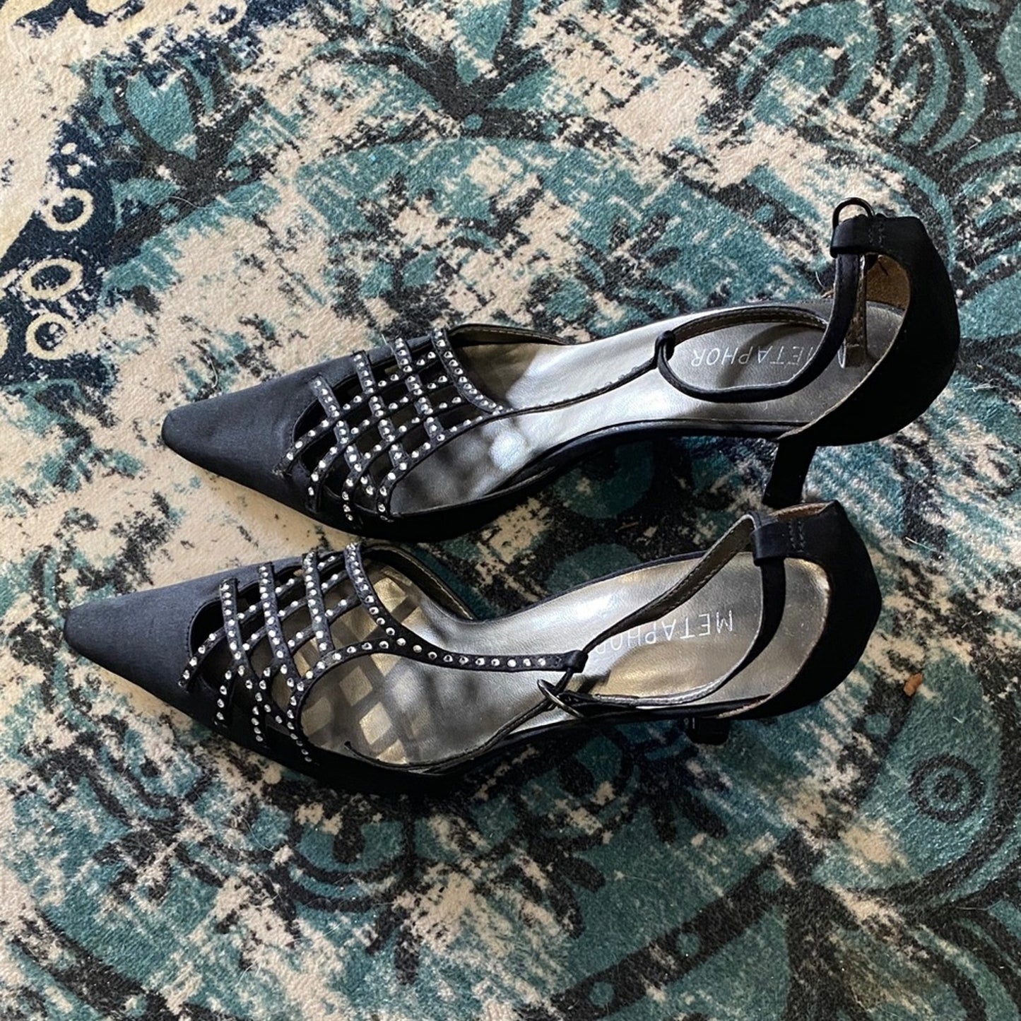Metaphor Black Studded Heels 8M