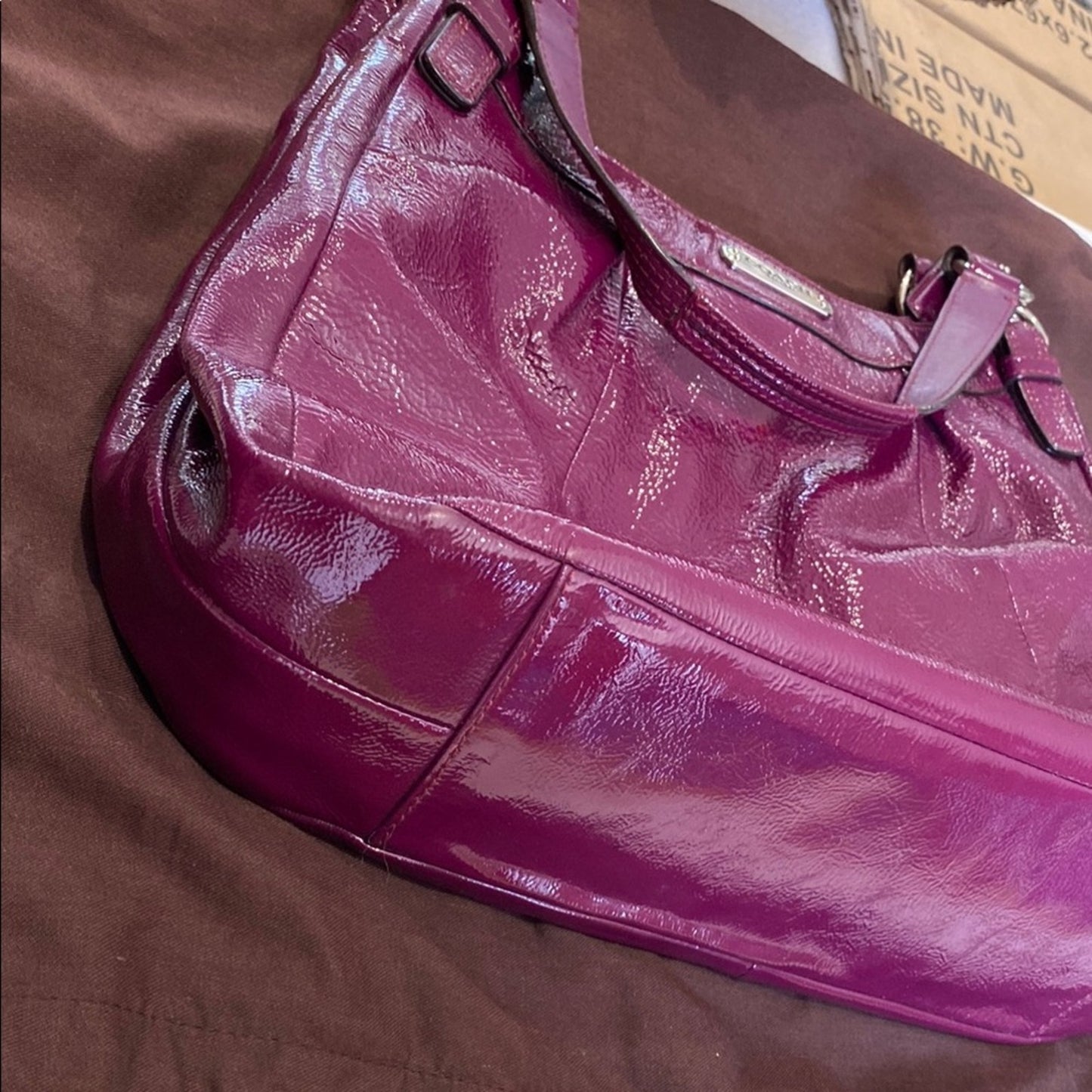 Coach Purple Shoulder Bag with Slouchy Silhouette