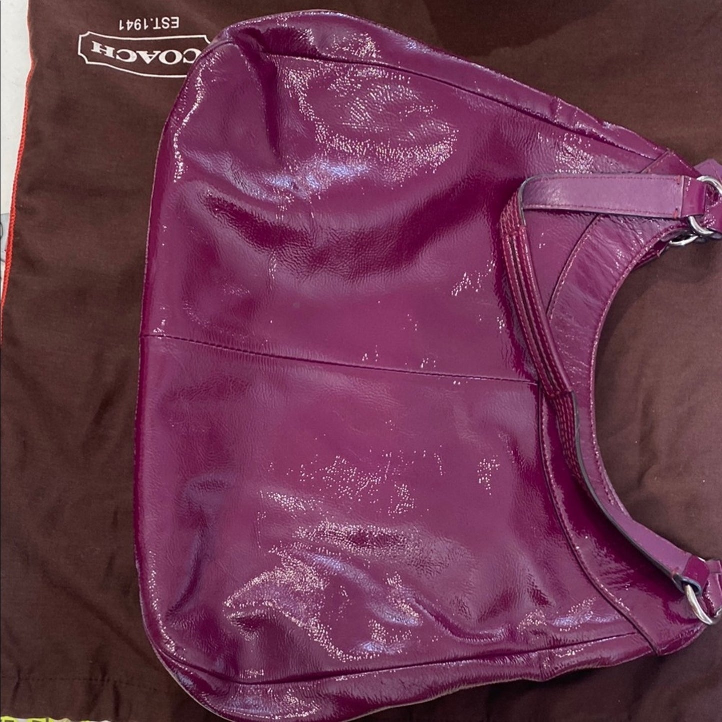 Coach Purple Shoulder Bag with Slouchy Silhouette