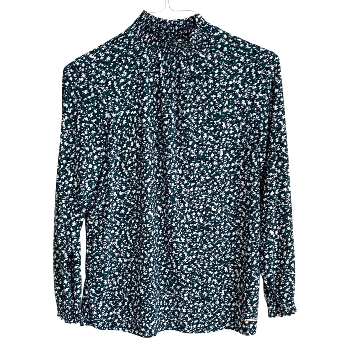 Anne Klein Black and White 3/4 Sleeve Buttoned Blouse Medium