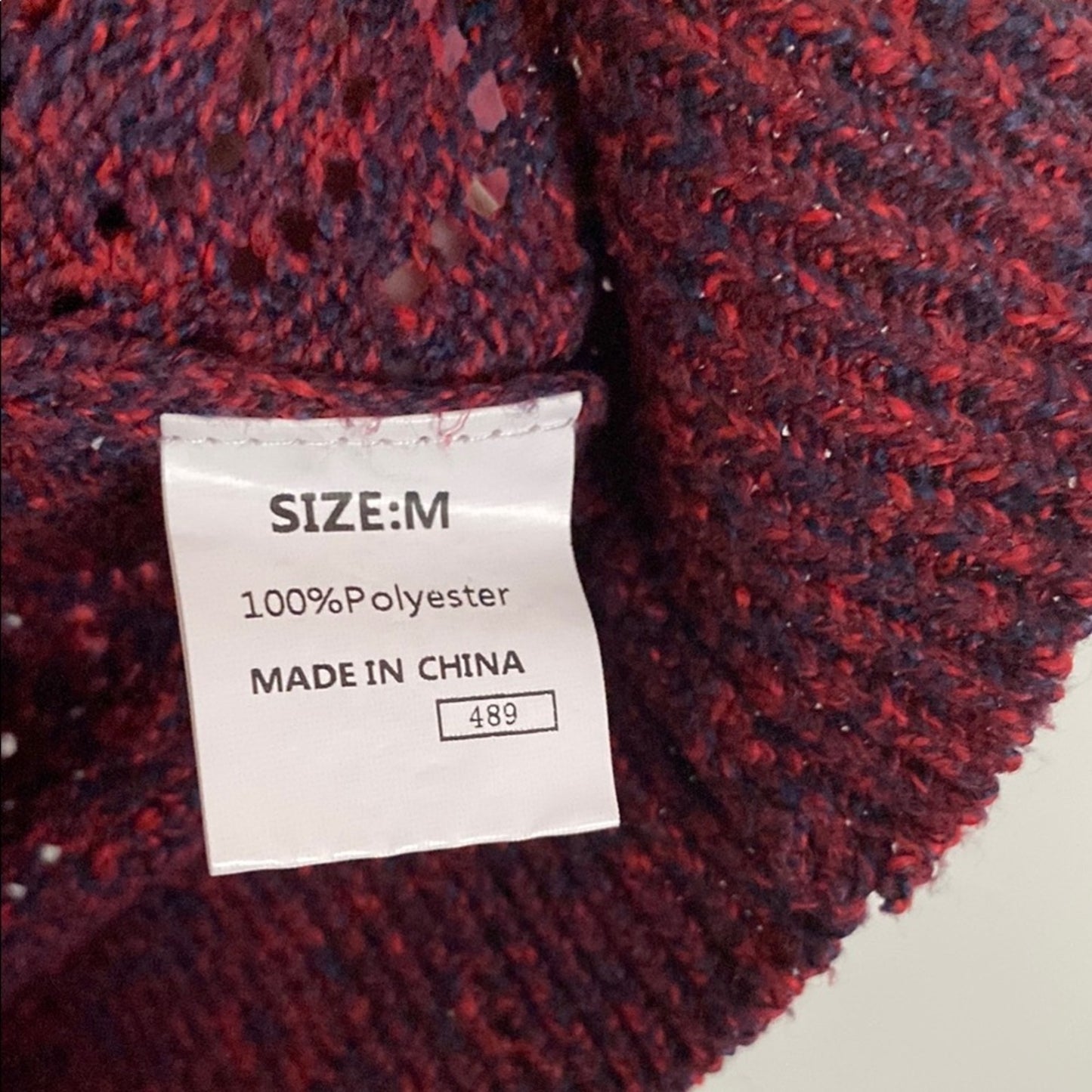 Red V-Neck Knit Sweater