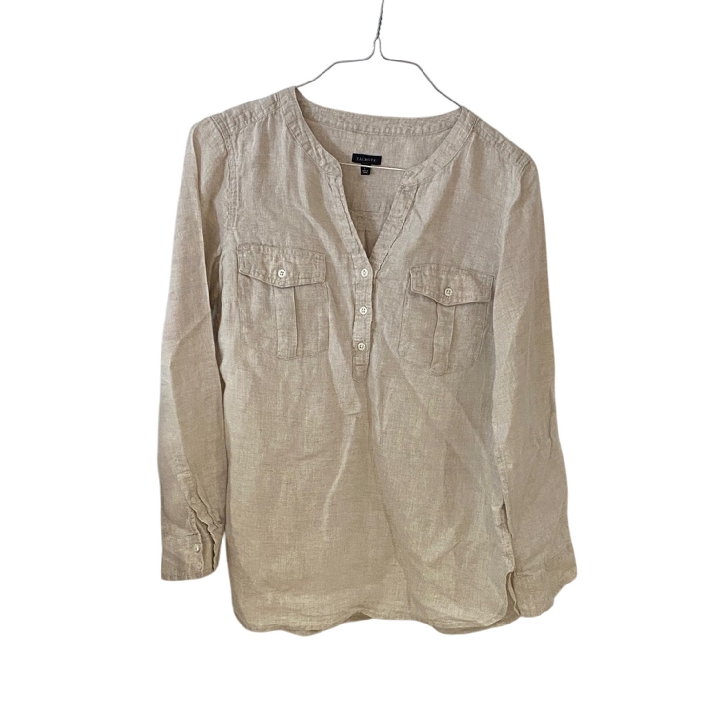 Talbots Cream Button-Up Blouse LARGE