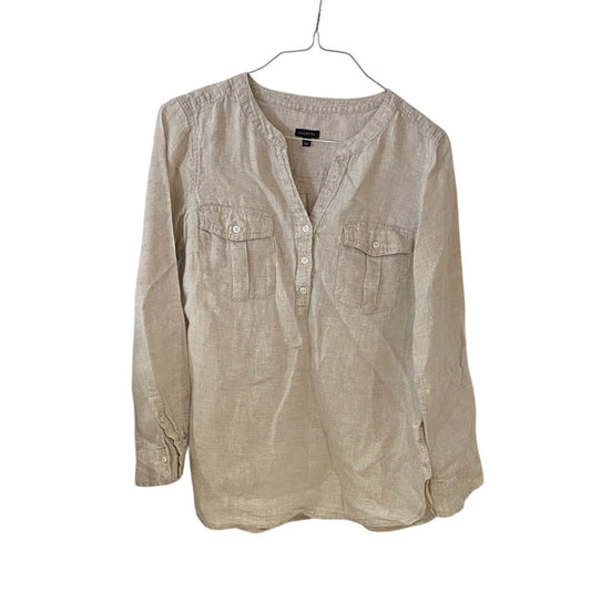Talbots Cream Button-Up Blouse LARGE