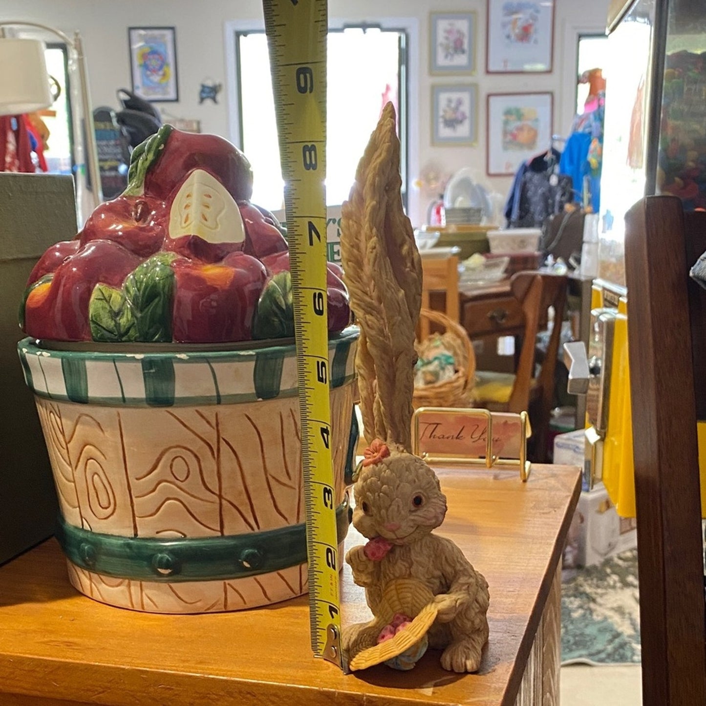 Whimsical Tan Rabbit Figurine with Hat