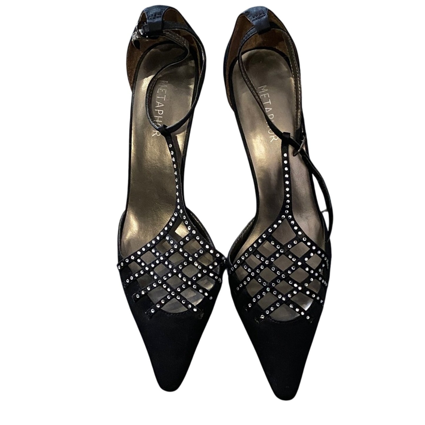 Metaphor Black Studded Heels 8M