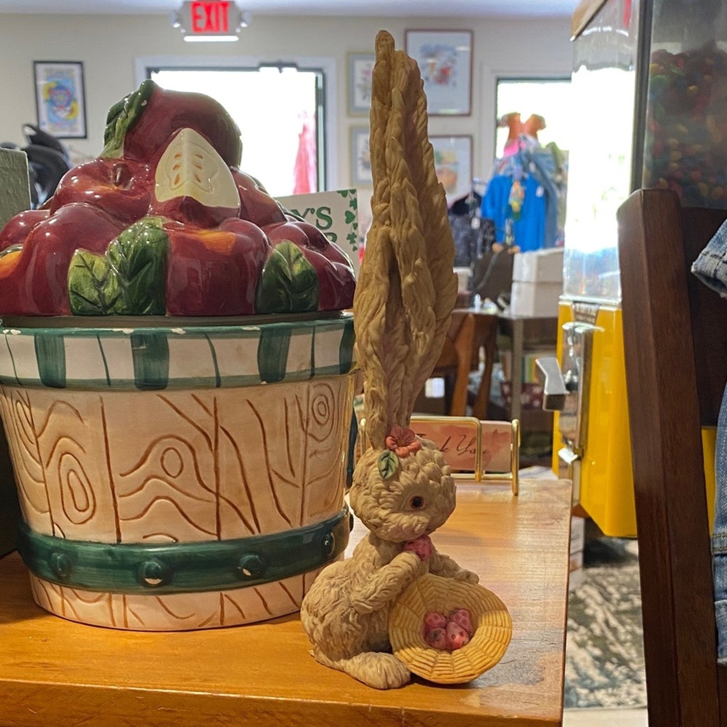 Whimsical Tan Rabbit Figurine with Hat