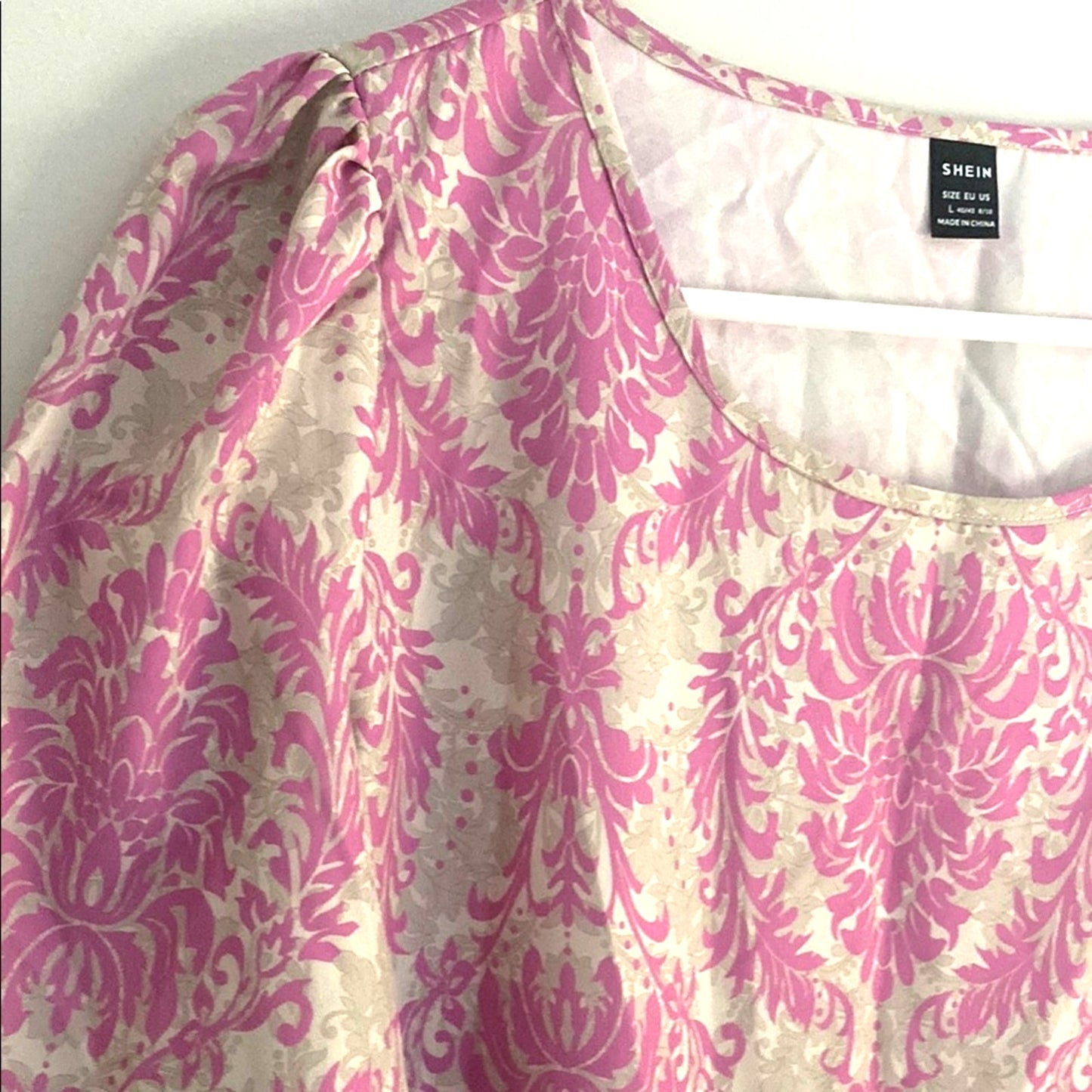 SHEIN Pink and Cream Boxy Blouse