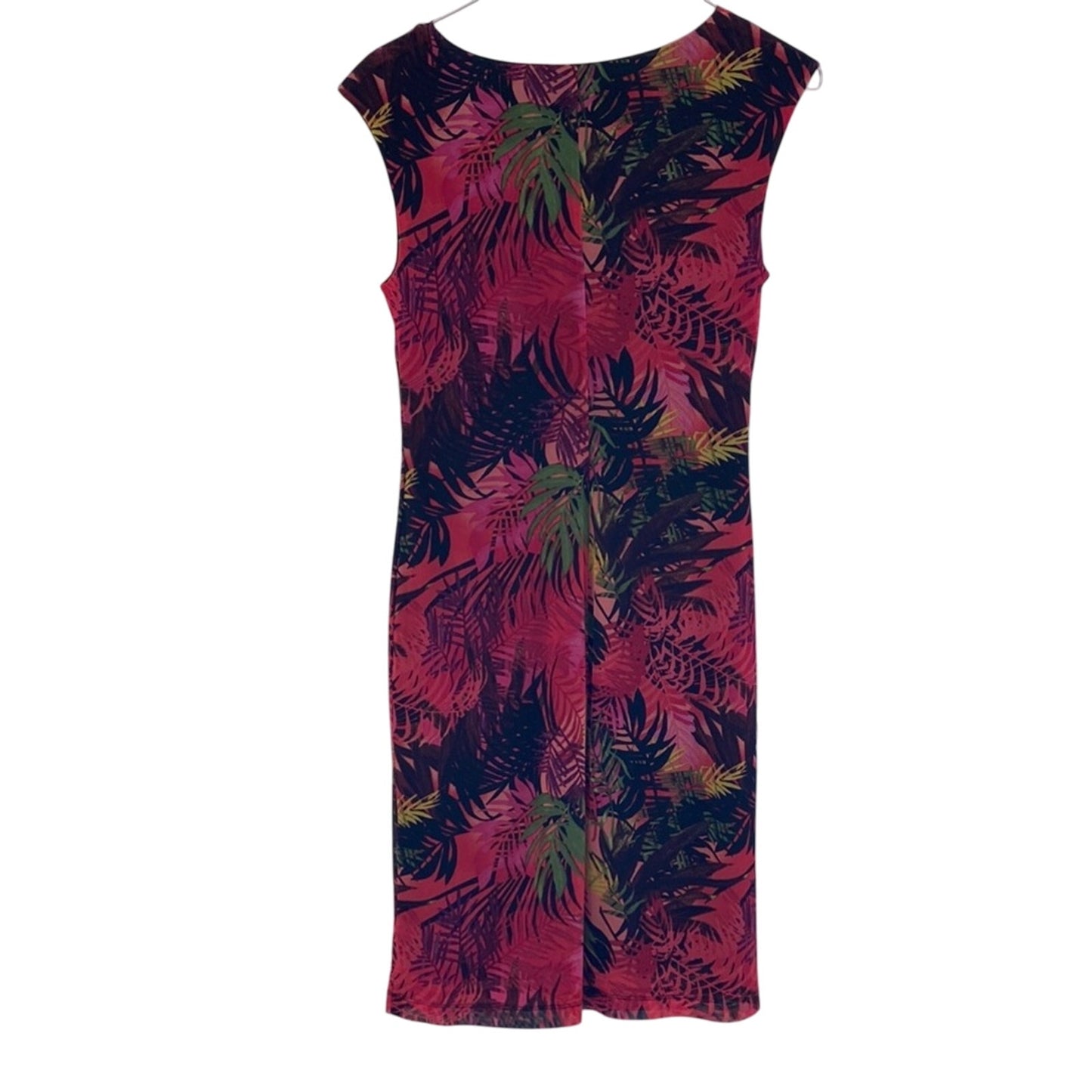 Connected Apparel Pink V-Neck Sheath Midi Dress 10