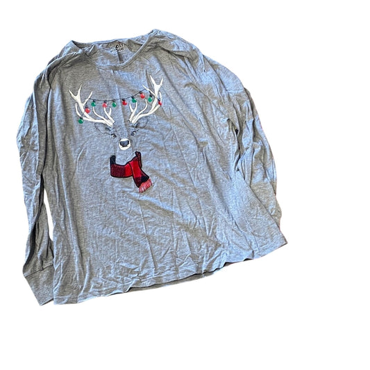 Cozy Gray Reindeer Pajama Set XL