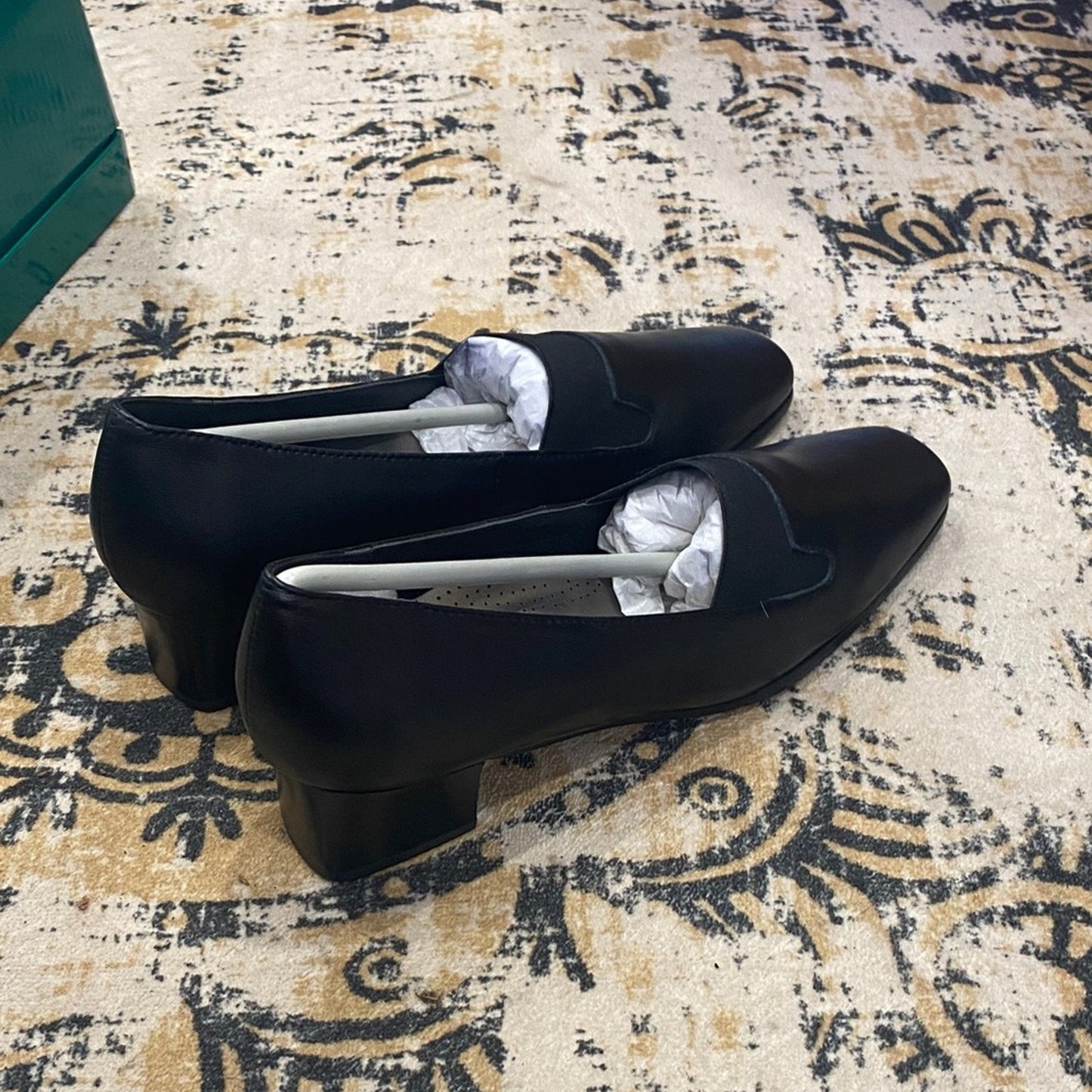 David Tate Black Leather Loafers 8.5ss