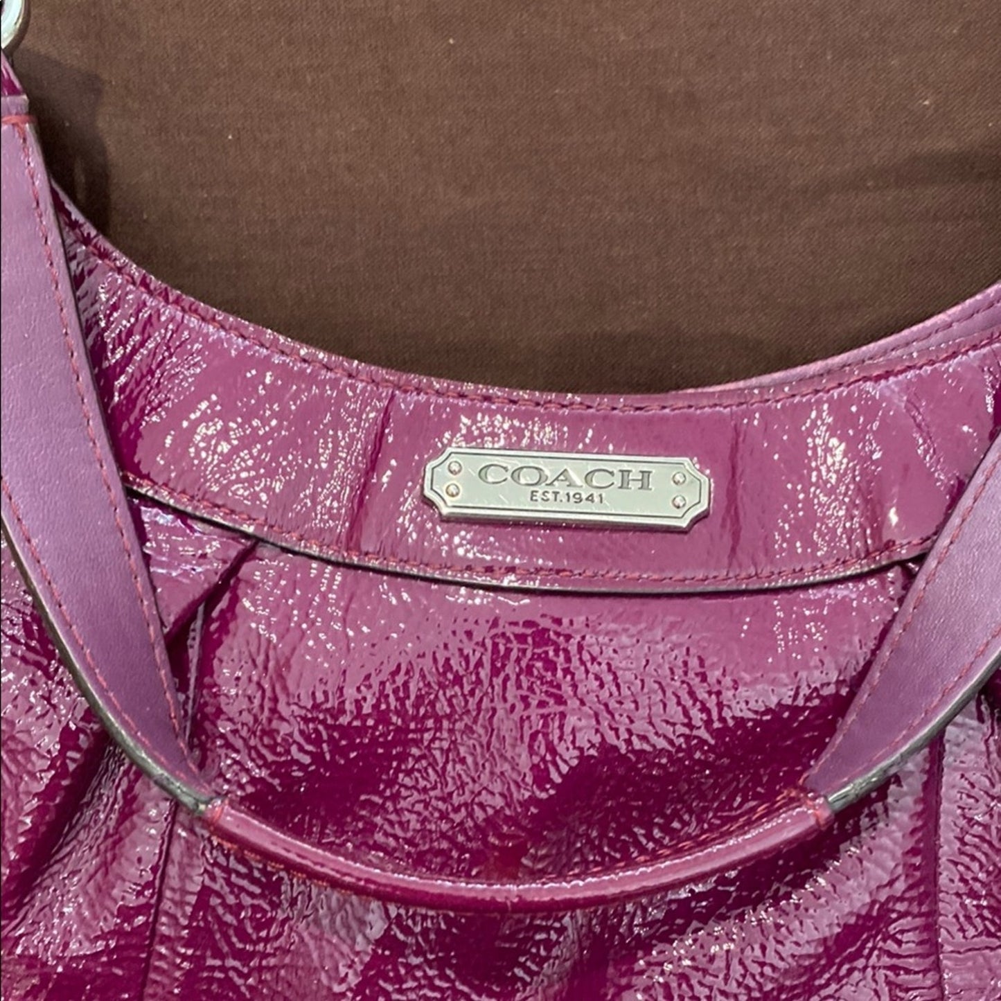 Coach Purple Shoulder Bag with Slouchy Silhouette