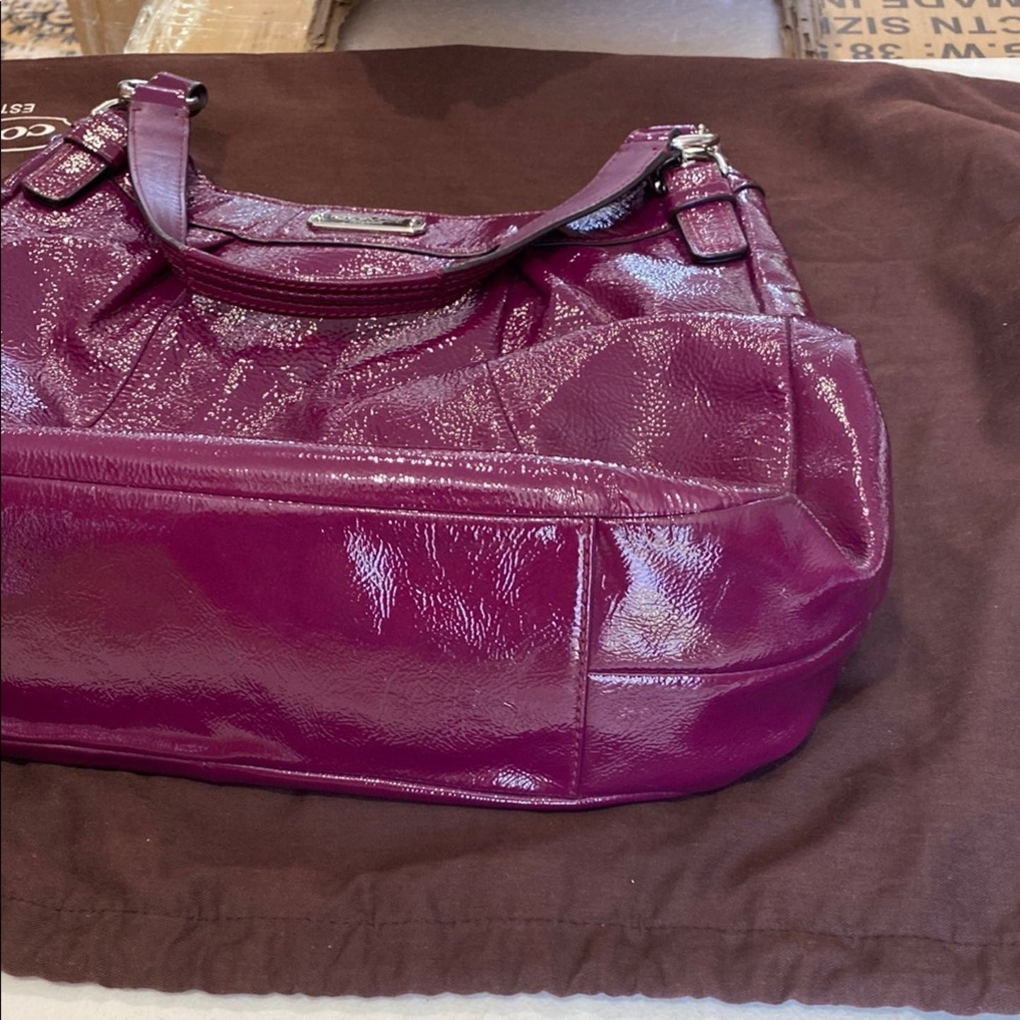 Coach Purple Shoulder Bag with Slouchy Silhouette