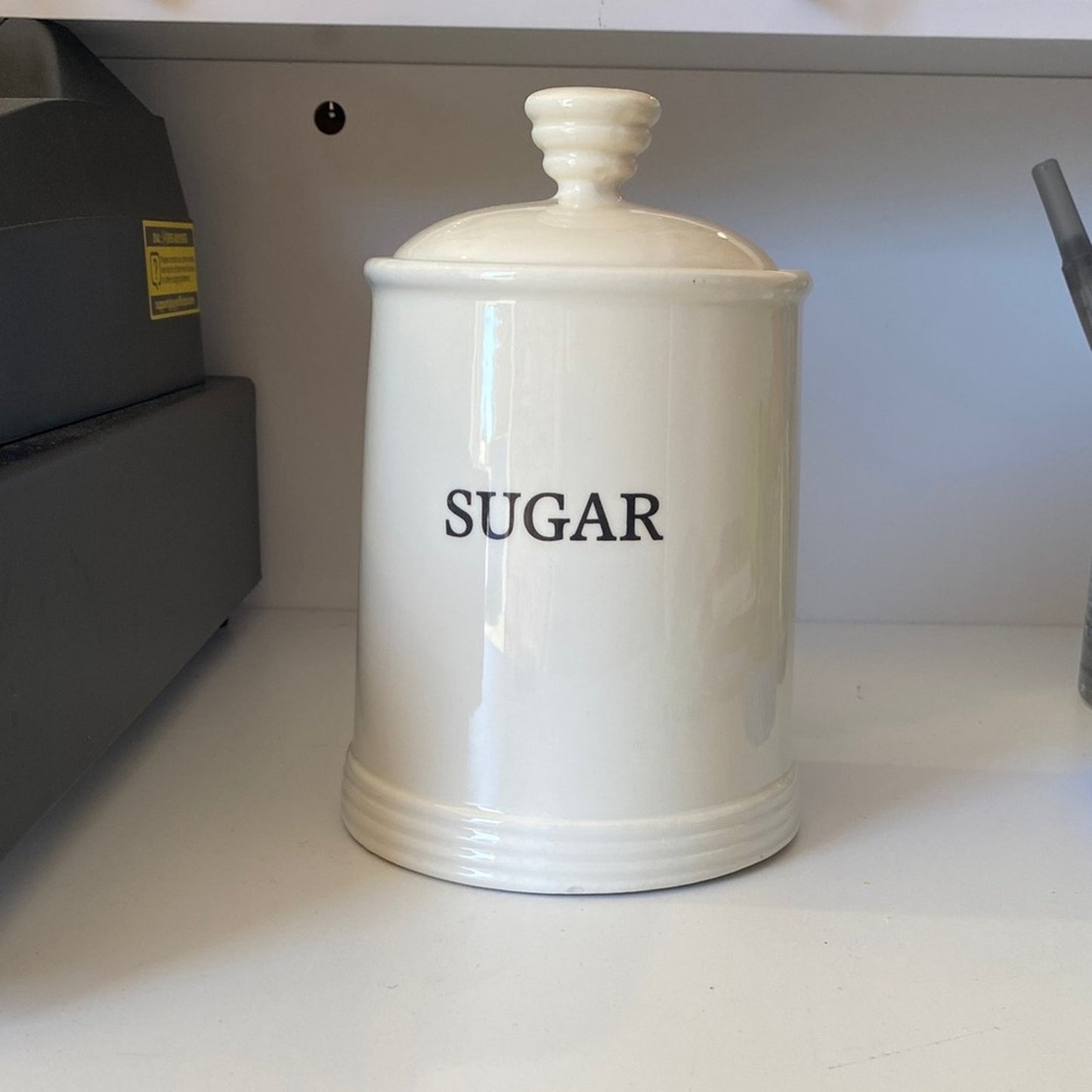 White Ceramic Sugar Canister