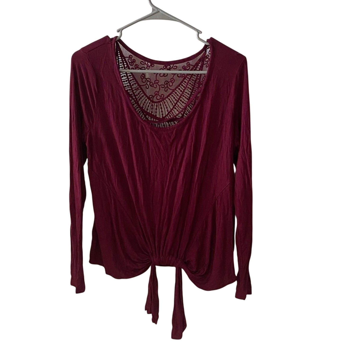 No Boundaries Maroon Long Sleeve Blouse XL