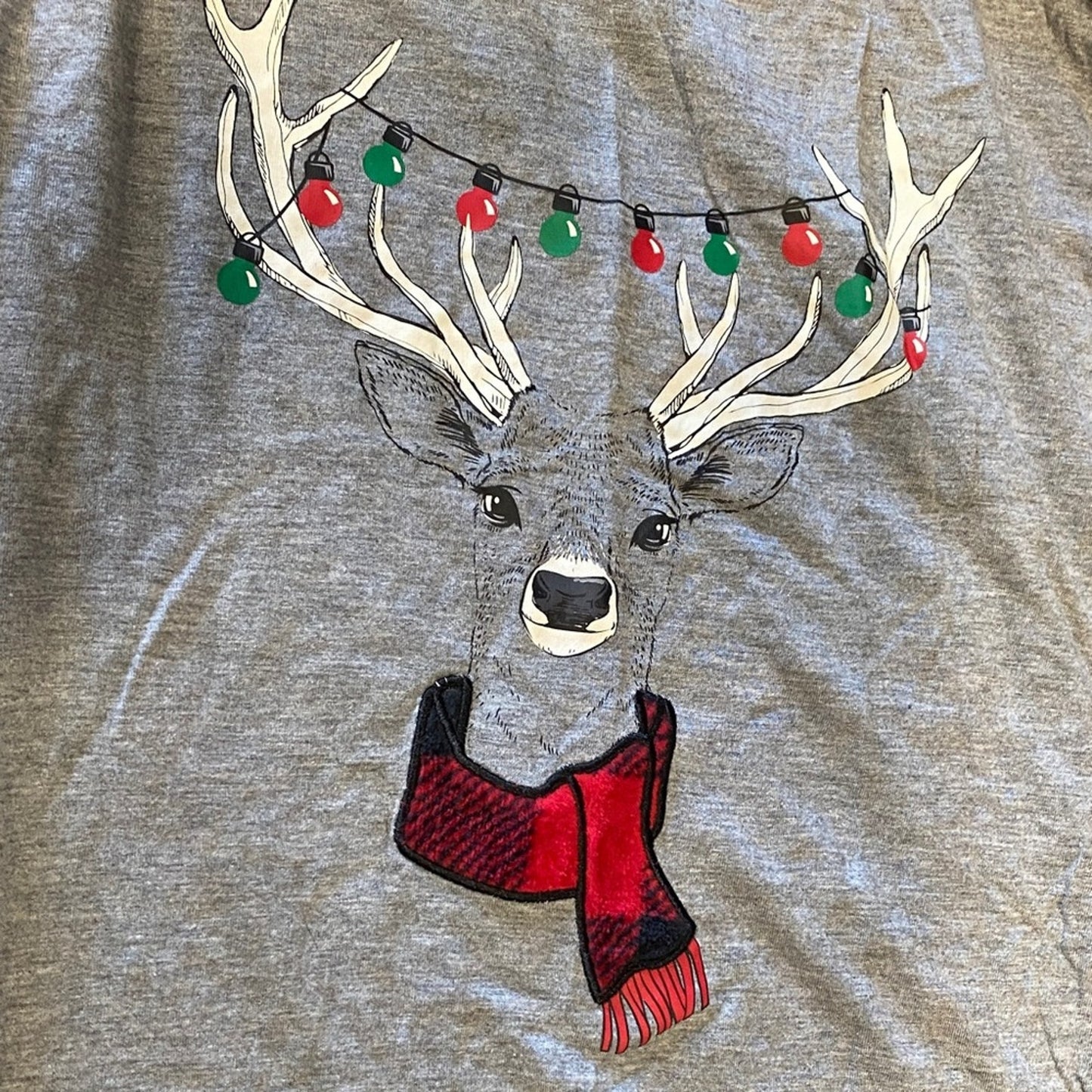 Cozy Gray Reindeer Pajama Set XL