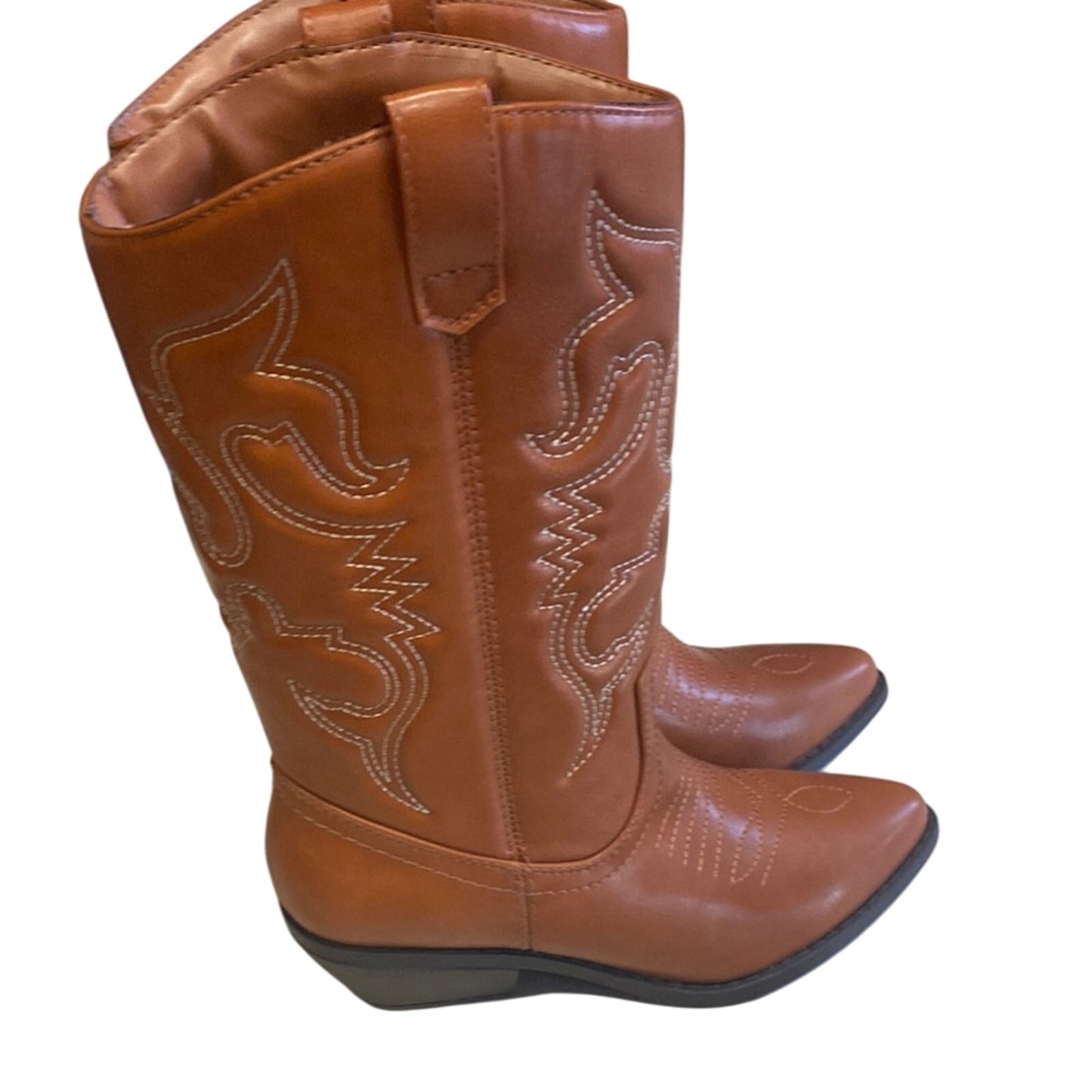 Soda Brown Heeled Boots Classic Western Style Size 5.5