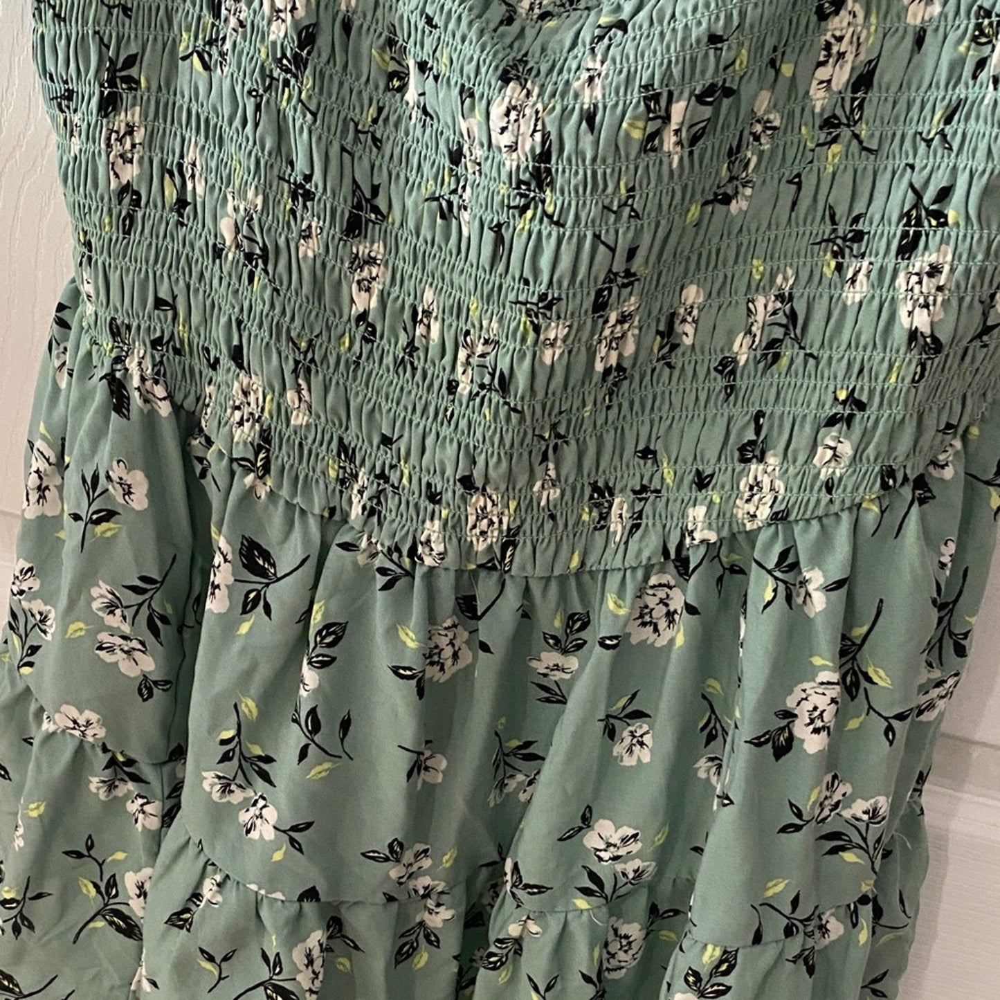 Torrid Green Floral Smocked Blouse