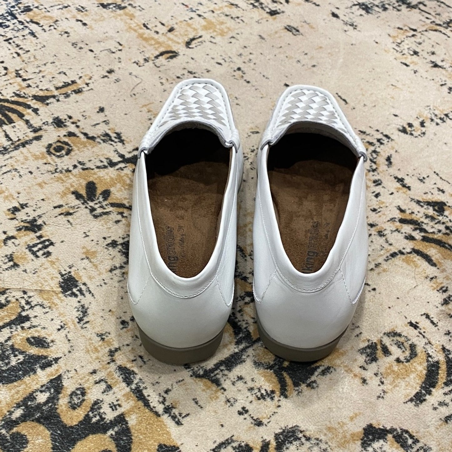Walking Cradles White Woven Flats