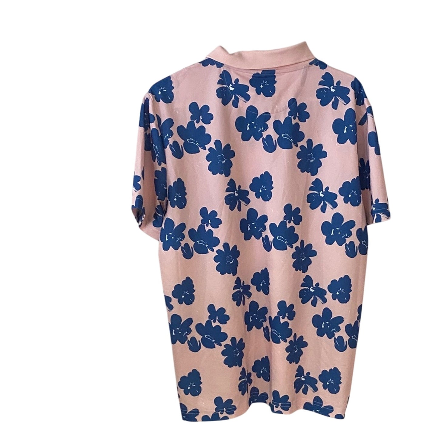 Goodfellow & Co Pink and Blue Floral Polo Shirt XL