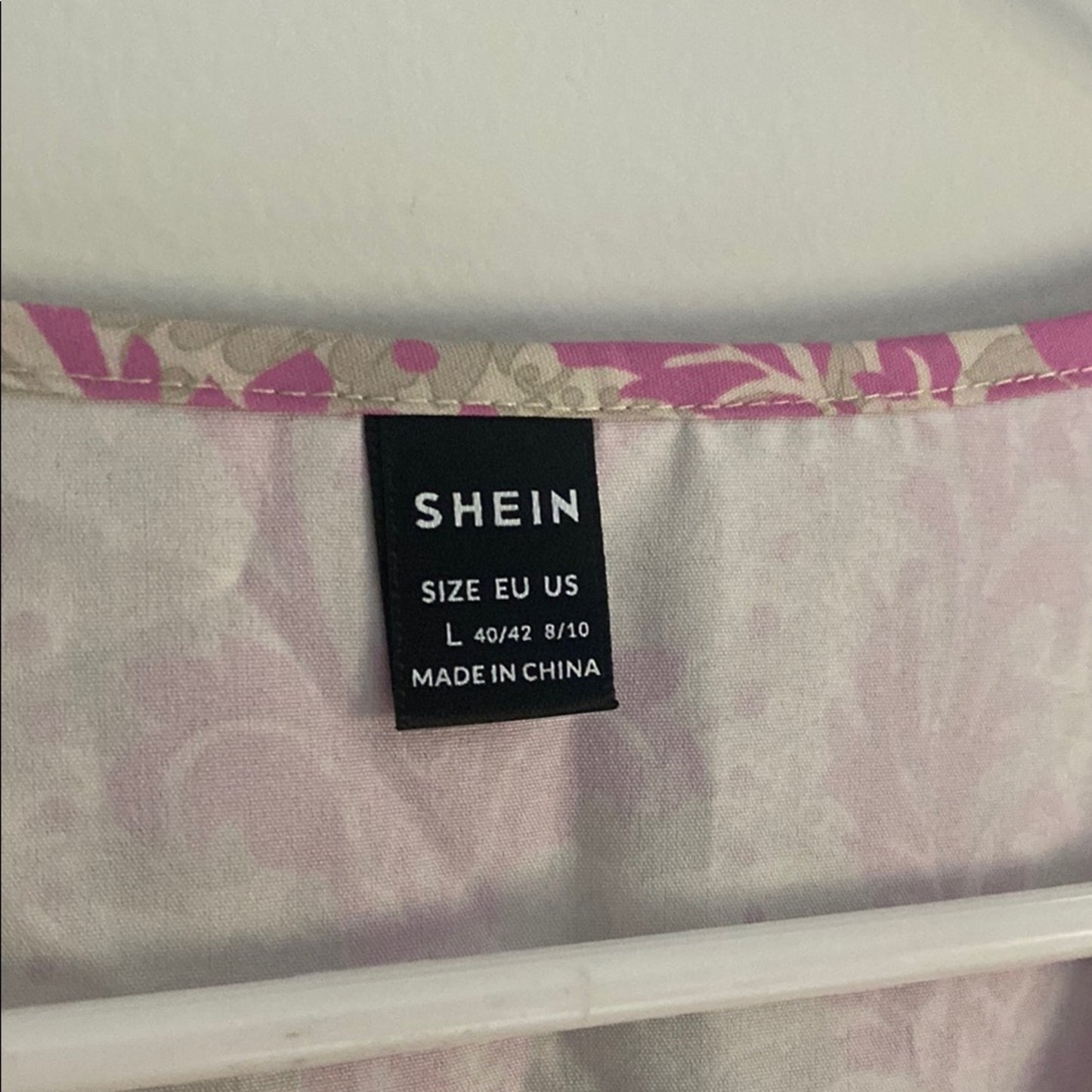 SHEIN Pink and Cream Boxy Blouse