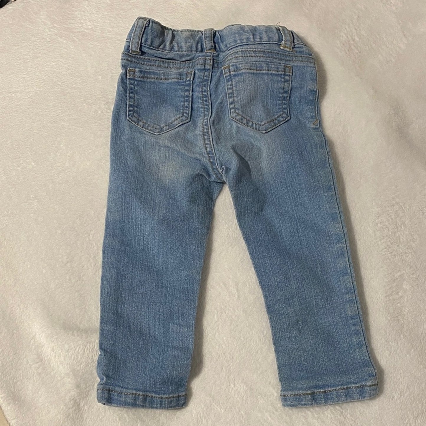Cat & Jack Blue Jeans with Rainbow Unicorn Design 18 MOS