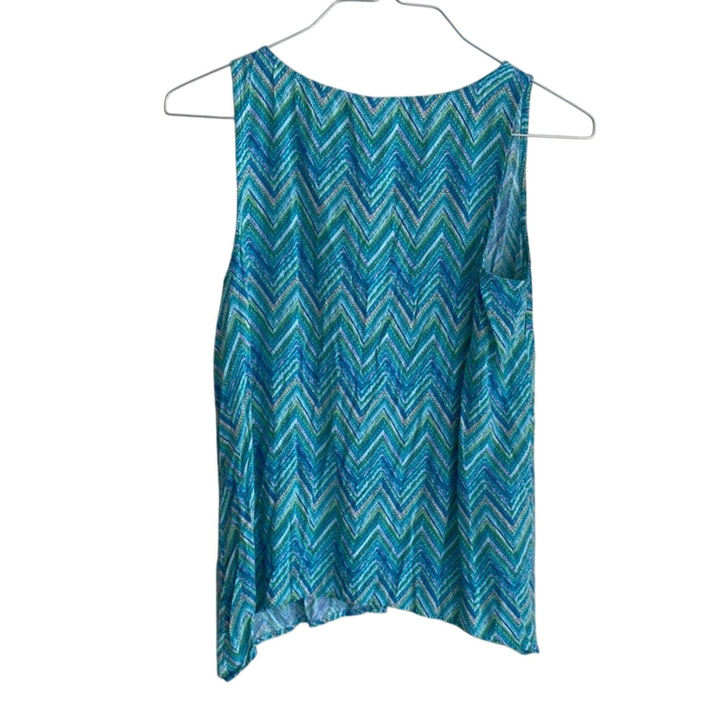 J. Jill Blue Buttoned Sleeveless Tank Top