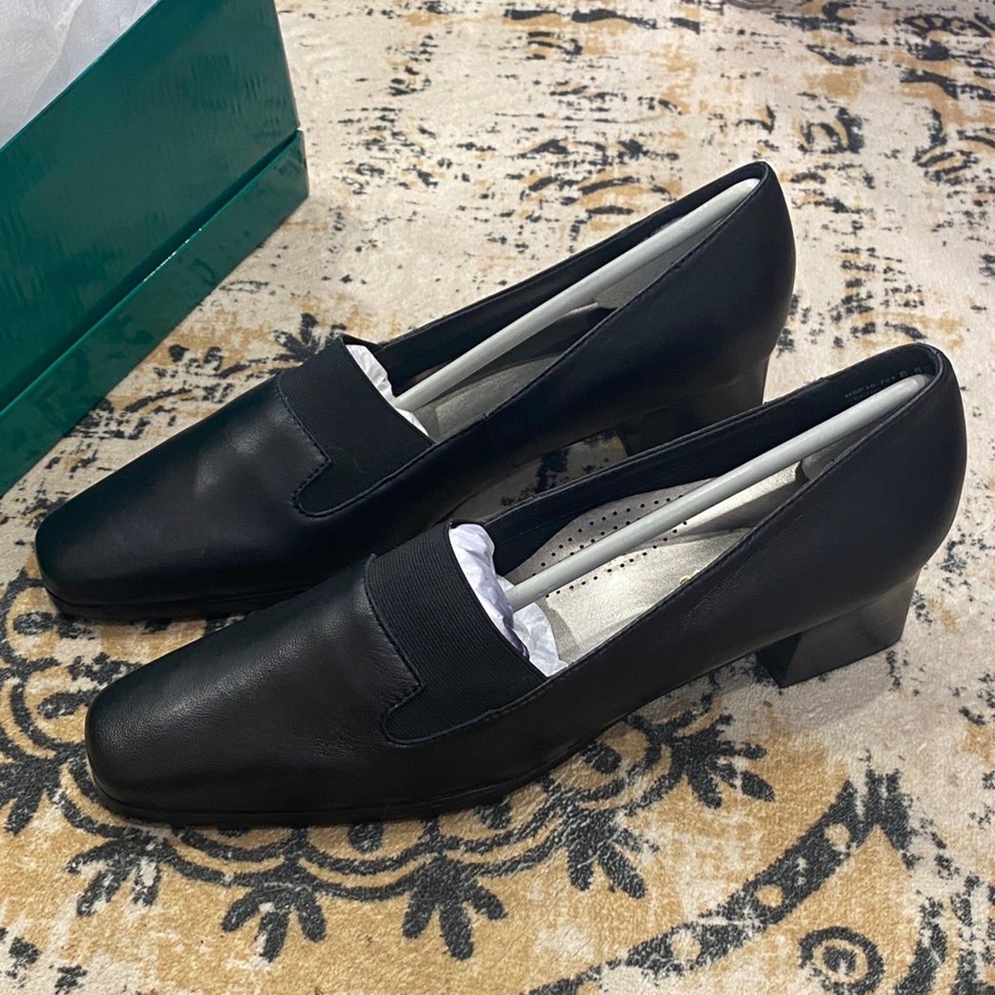 David Tate Black Leather Loafers 8.5ss