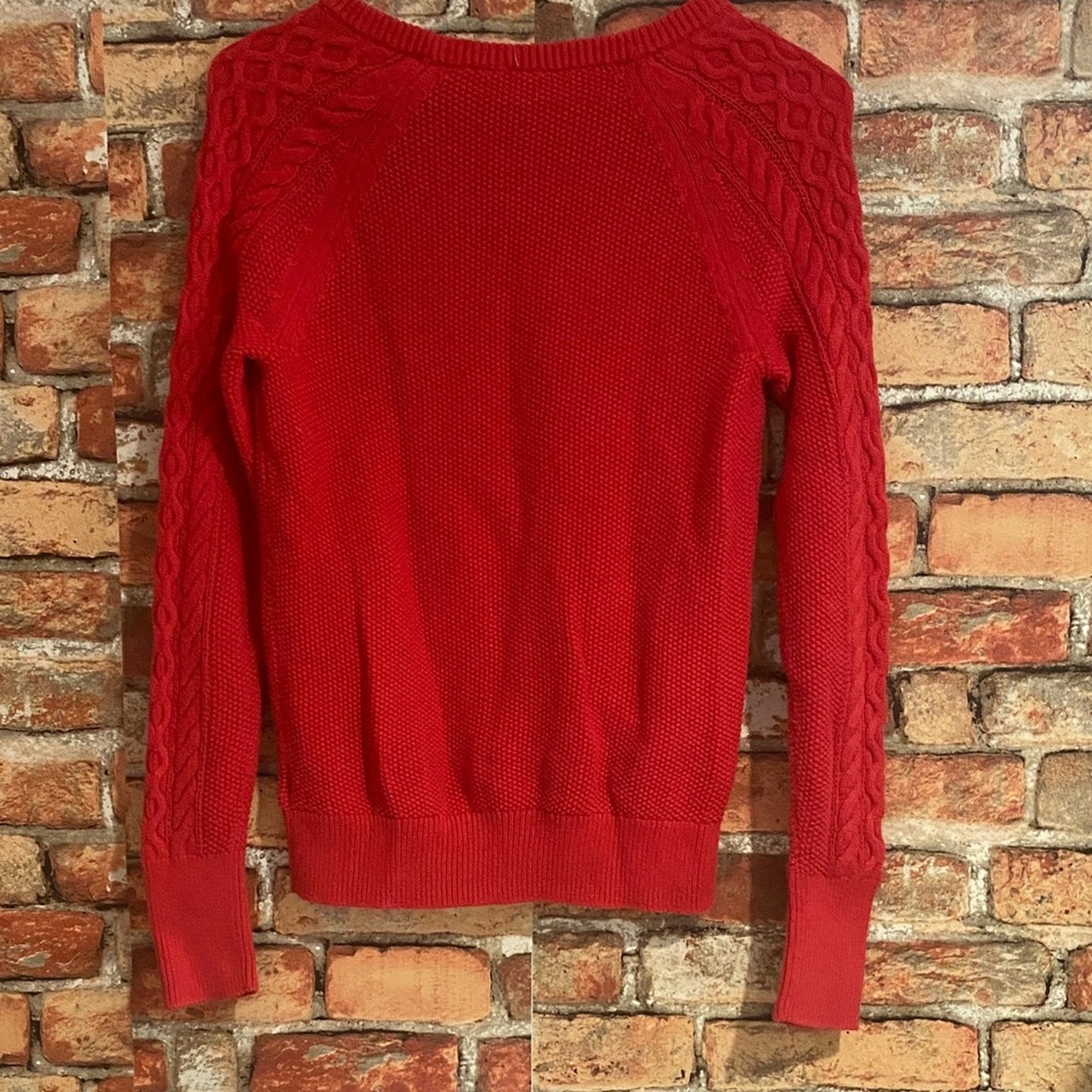 GAP Vibrant Red Cable Knit Sweater Small