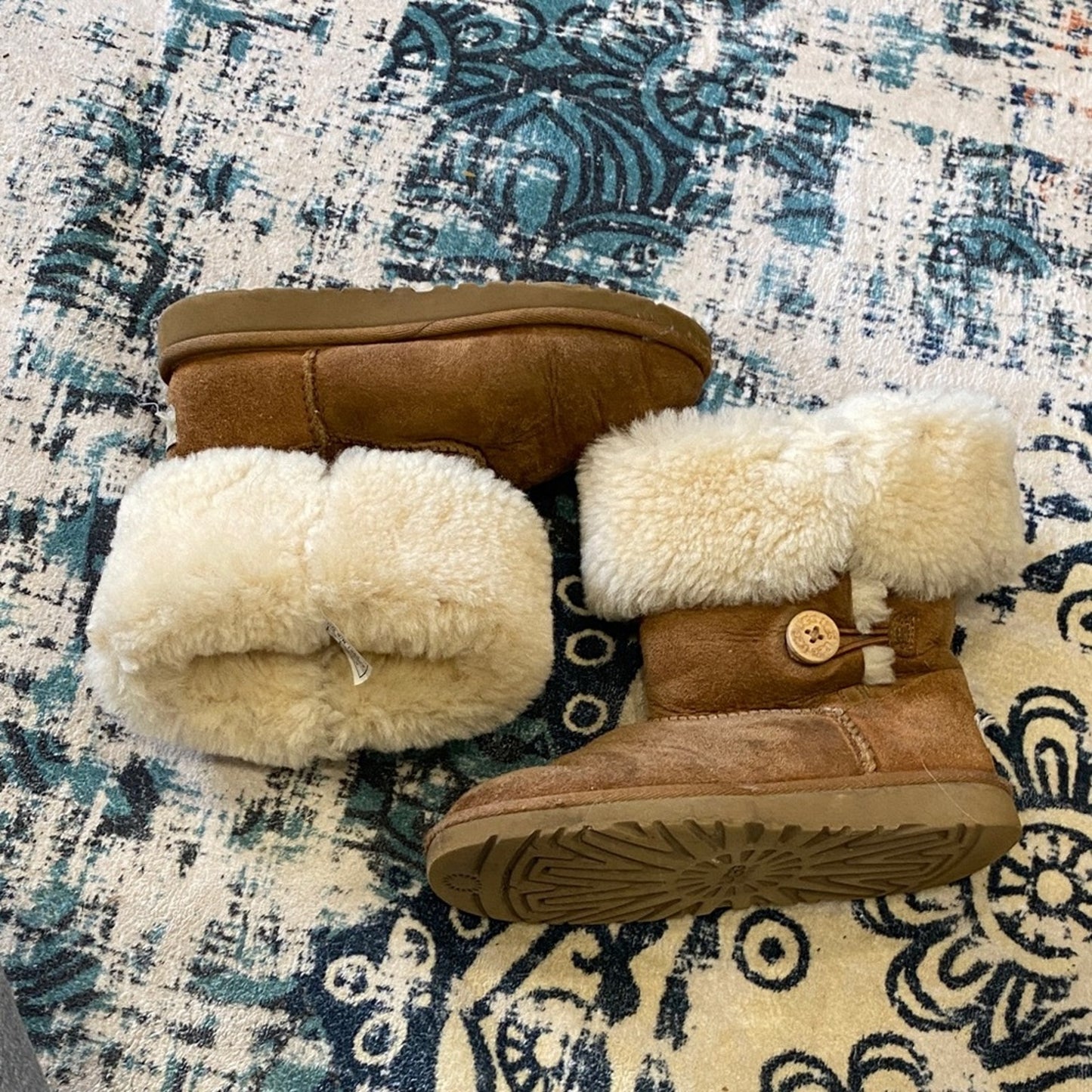UGG Brown and Cream Sheepskin Boots