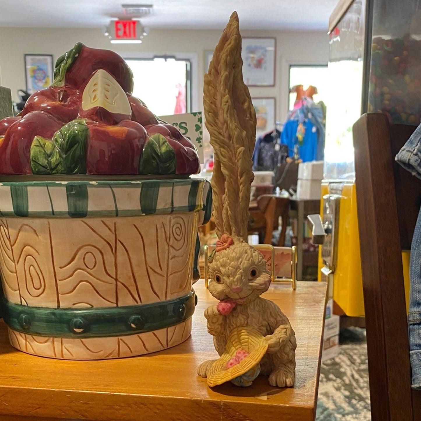 Whimsical Tan Rabbit Figurine with Hat