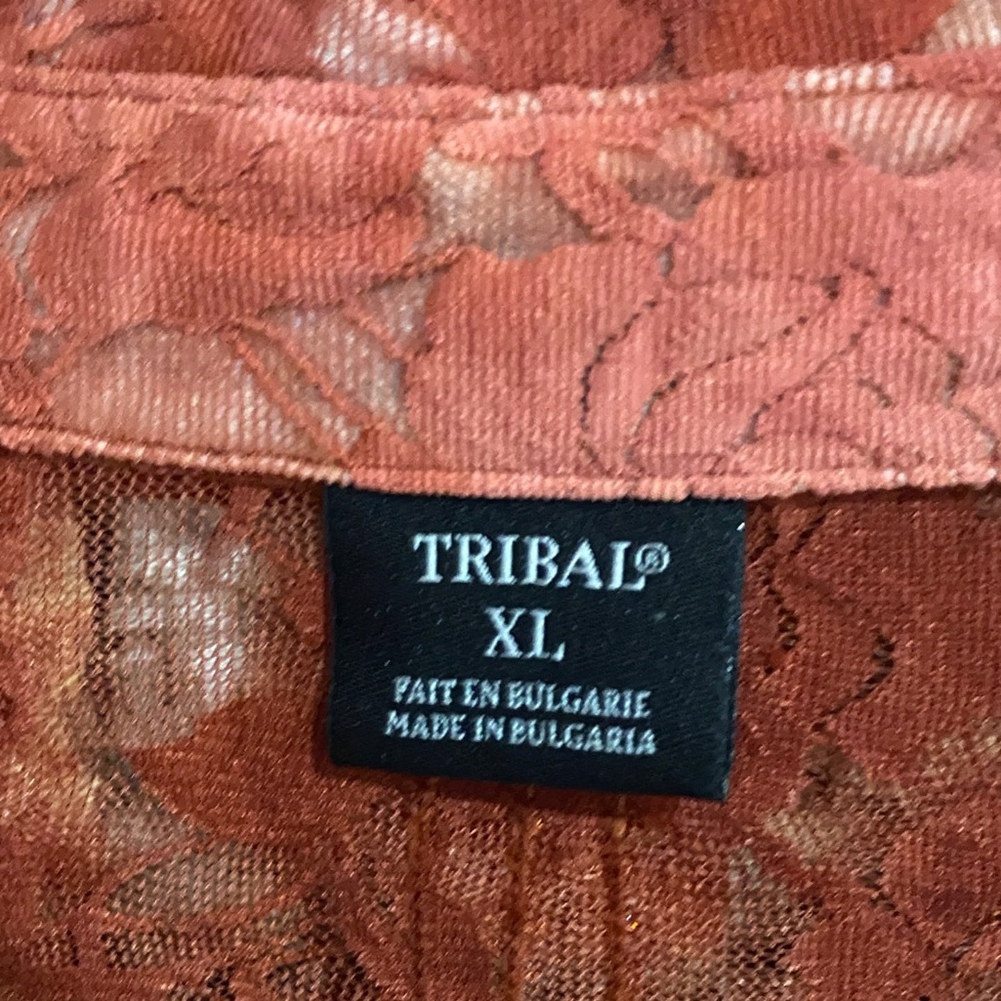 Tribal Rust Lace Blouse with Tank xl