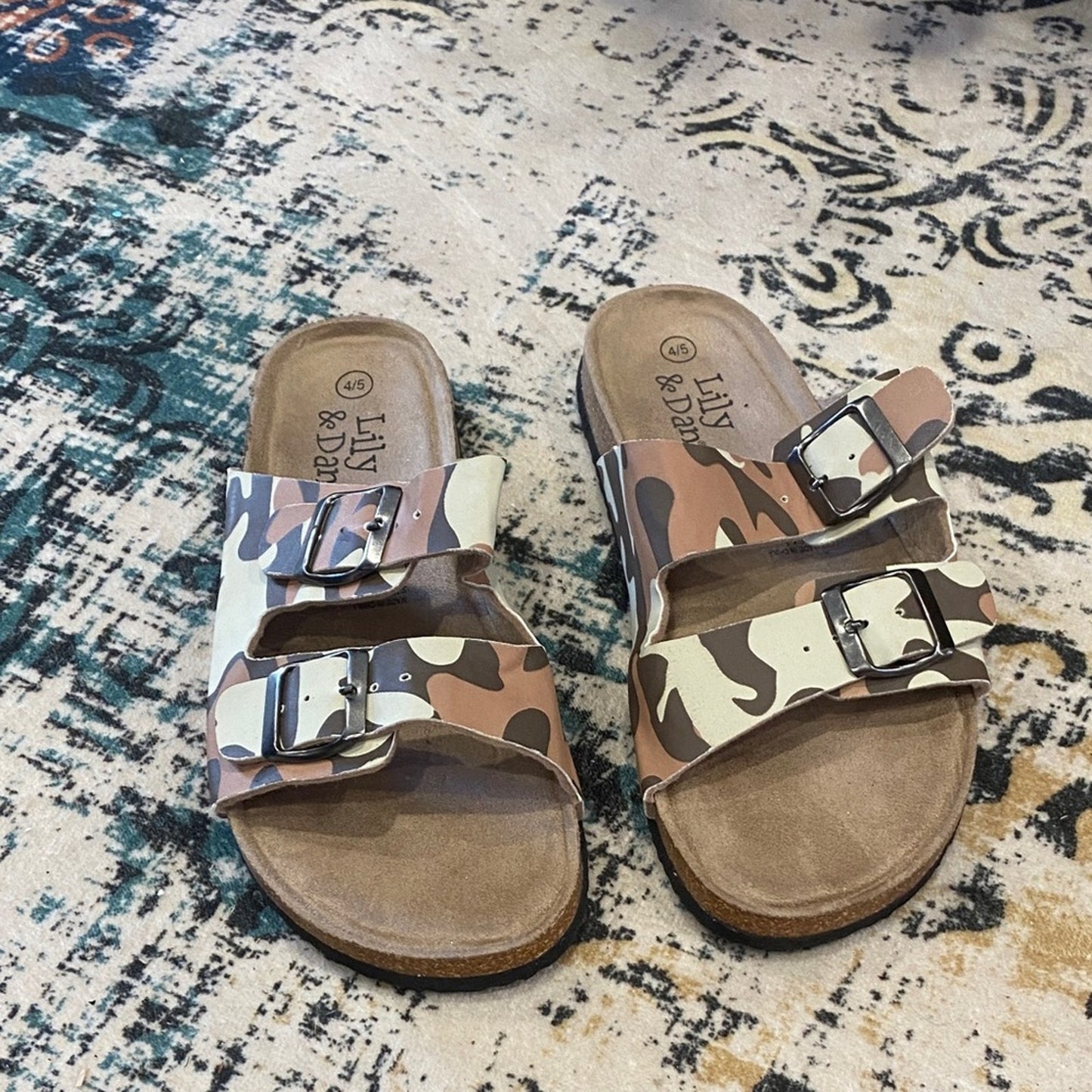 Lily & Dan Kids Camo Sandals - Brown and Tan 4