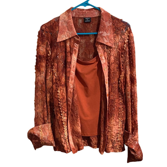 Tribal Rust Lace Blouse with Tank xl