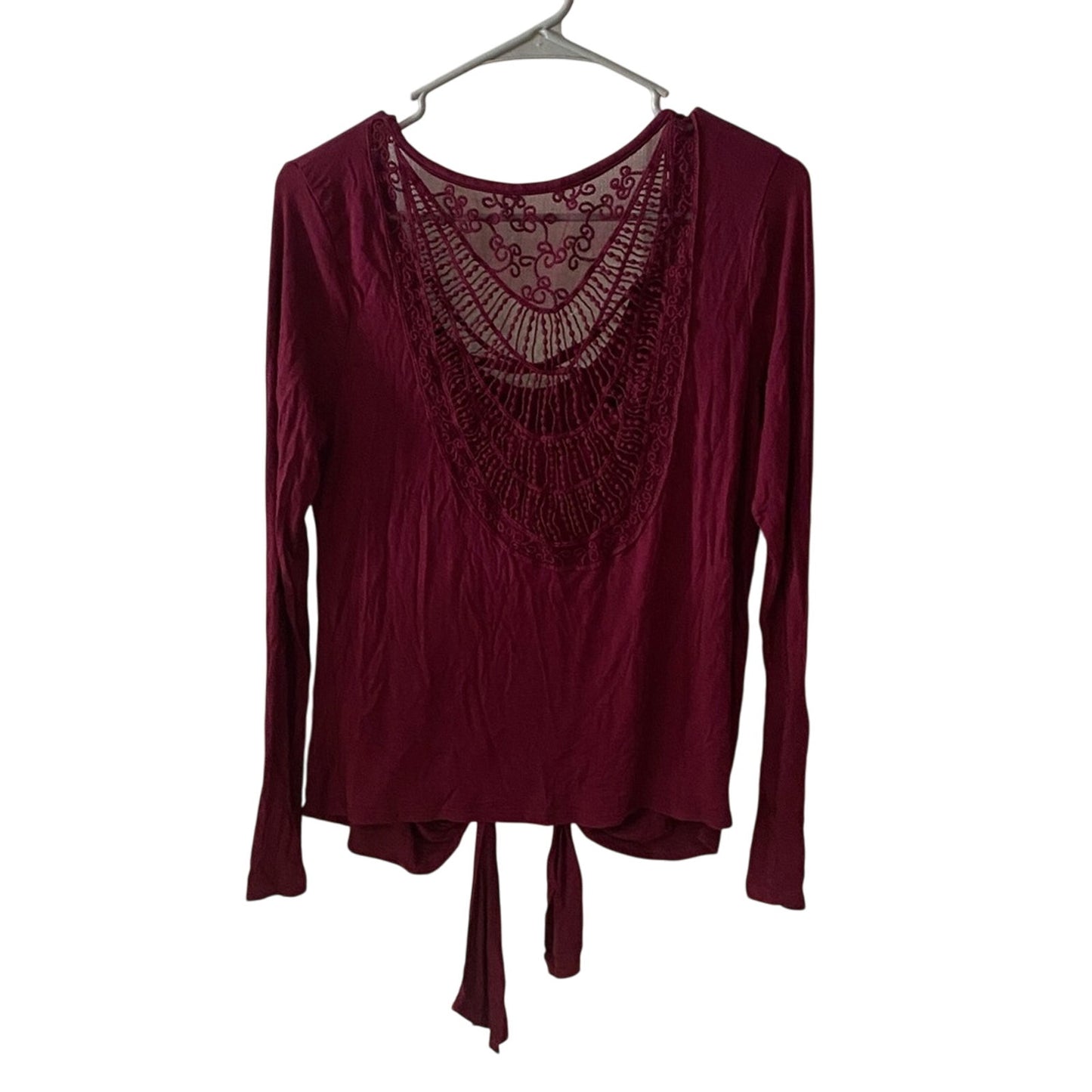 No Boundaries Maroon Long Sleeve Blouse XL