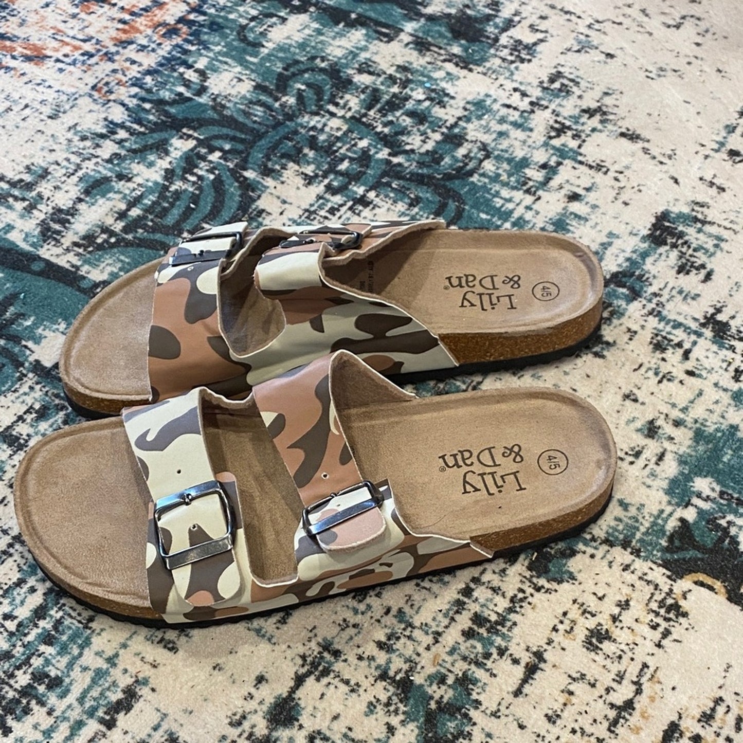 Lily & Dan Kids Camo Sandals - Brown and Tan 4