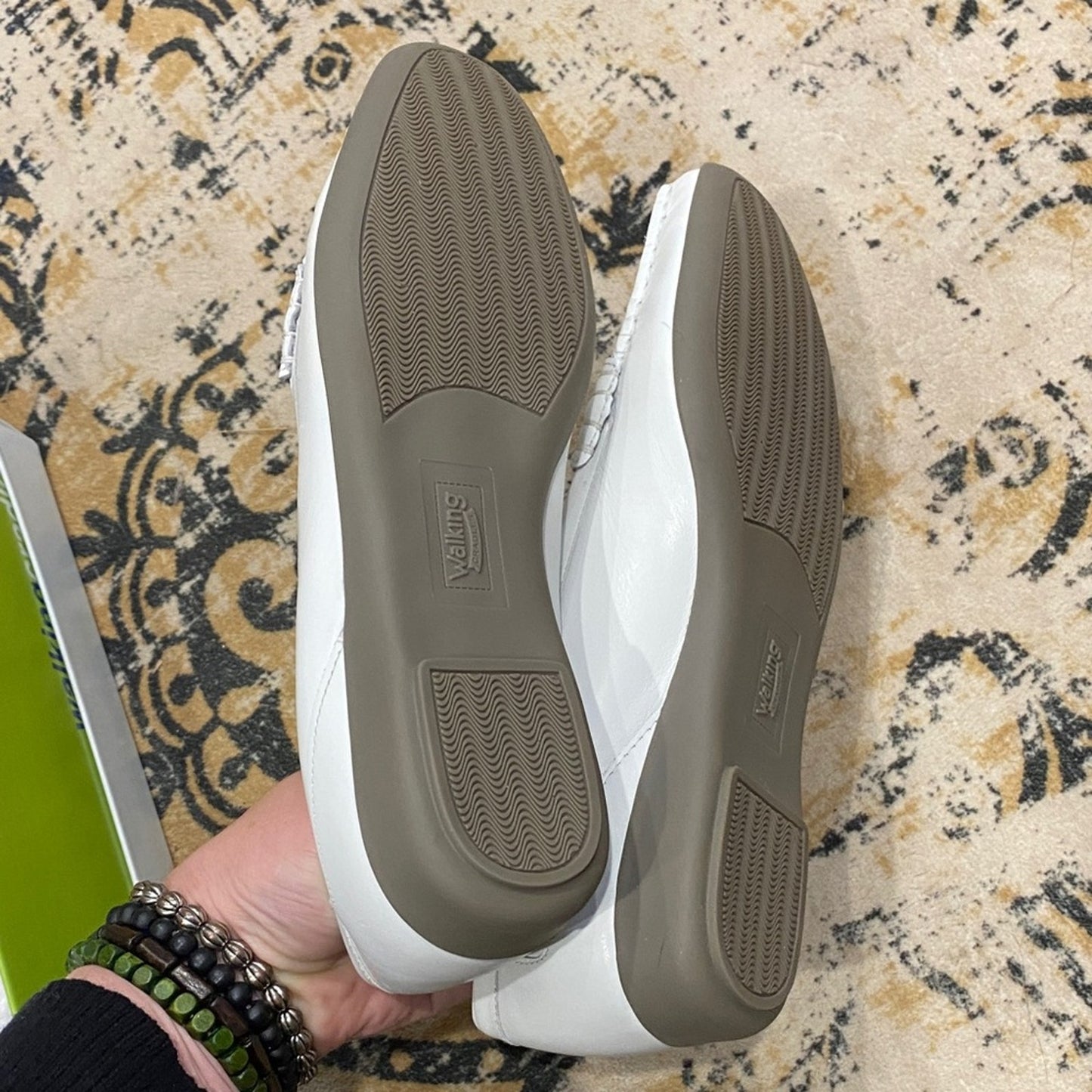 Walking Cradles White Woven Flats