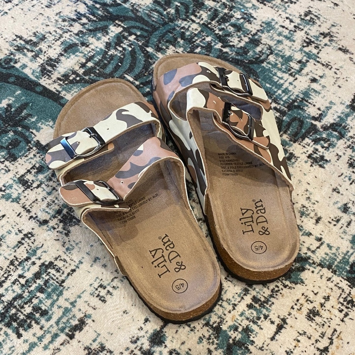 Lily & Dan Kids Camo Sandals - Brown and Tan 4