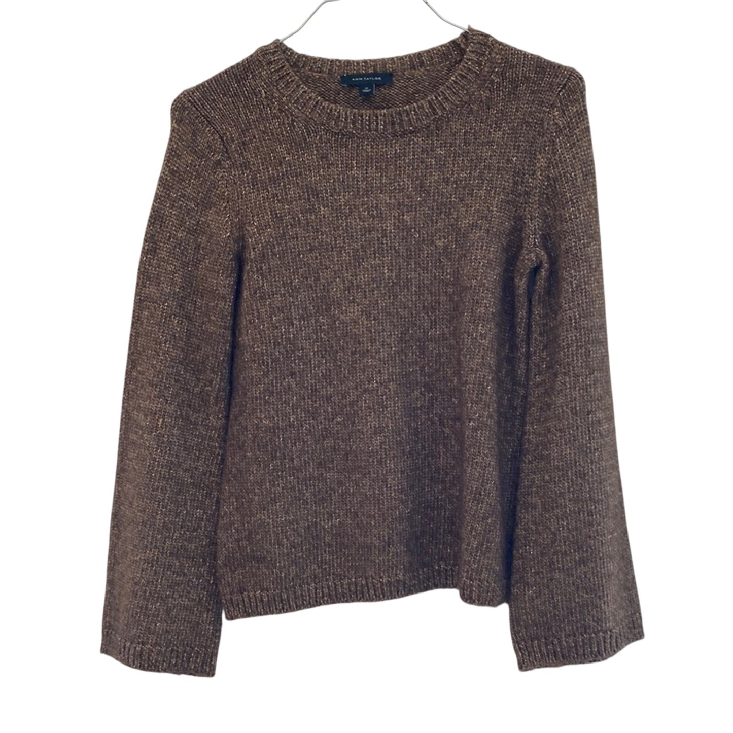 Ann Taylor Brown Crew Neck Sweater with Fitted Silhouette XS