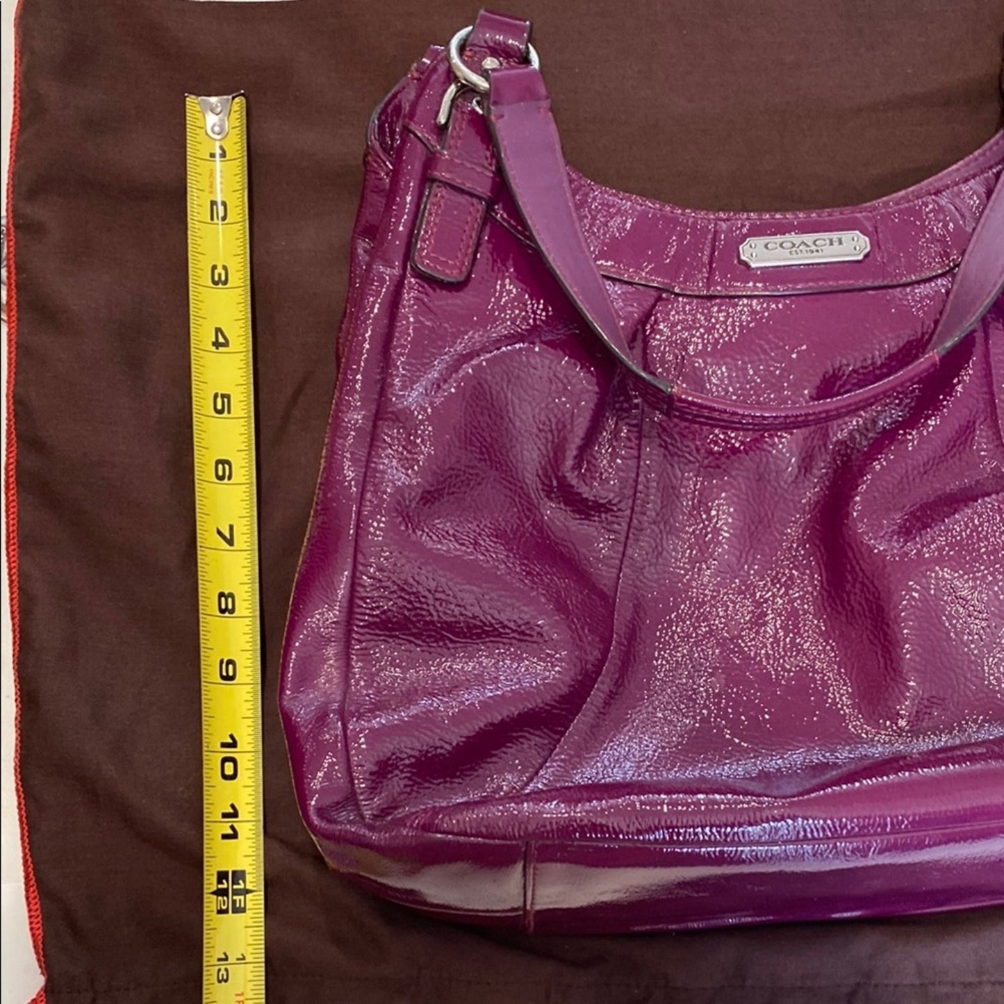 Coach Purple Shoulder Bag with Slouchy Silhouette