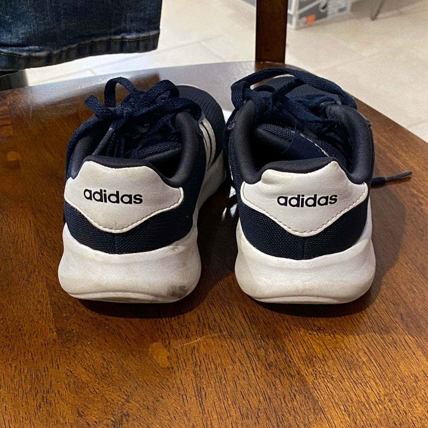 Adidas Kids Dark Blue and White Sneakers